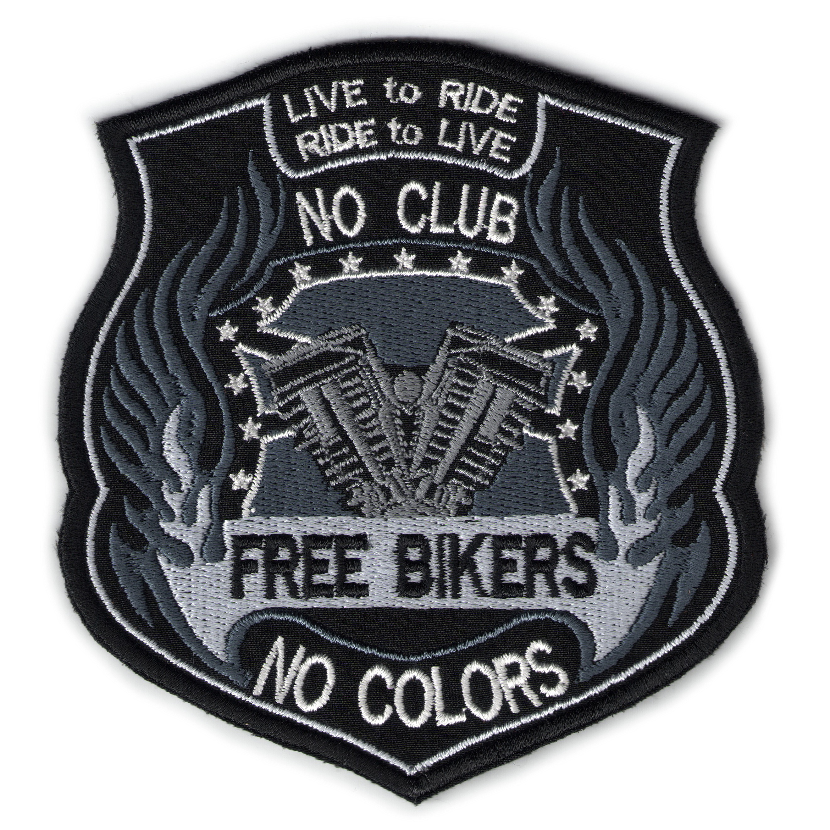 шеврон FREE BIKERS серый - ш214