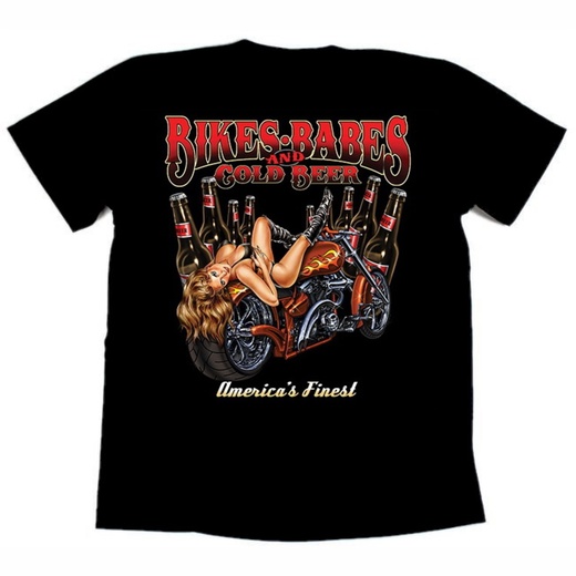 Футболка байкерская BIKES BABES BEER