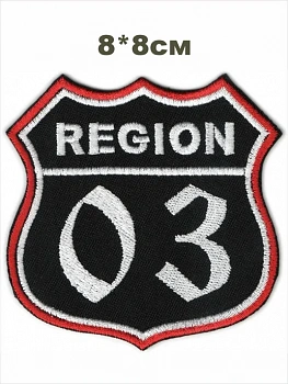 шеврон РЕГИОН 03 республика БУРЯТИЯ чёрный