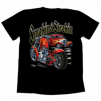 Футболка байкерская SMOKIN' & STROKIN'