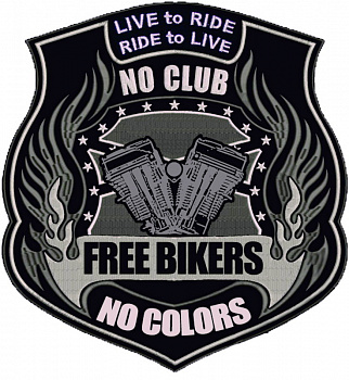 нашивка FREE BIKERS серая - нш015